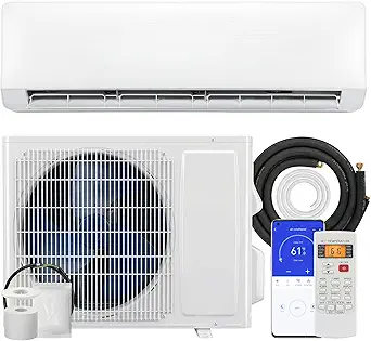 Photo 1 of HOMCOM 18000 BTU Mini Split AC/Heating System, 22 SEER2 230V Inverter Heat Pump, Works with Alexa and WiFi, Energy Efficient Ductless Air Conditioner Cools up to 1250 Sq.Ft, Complete Installation Kit