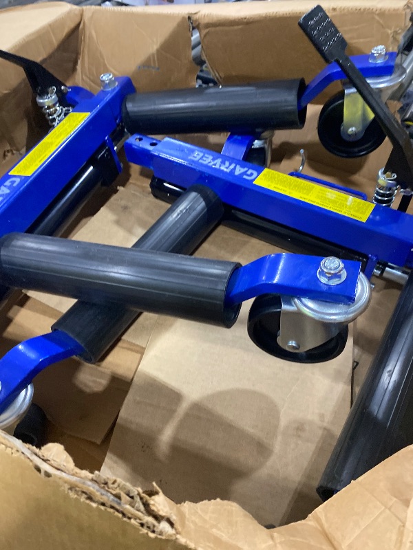 Photo 1 of GarveeTech 2 Pcs Car Wheel Dolly with Hydraulic Tire Jack, 1500 LBS Capacity Trailer Dolly for Vehicle Positioning for Truck RV Trailer, BLUE