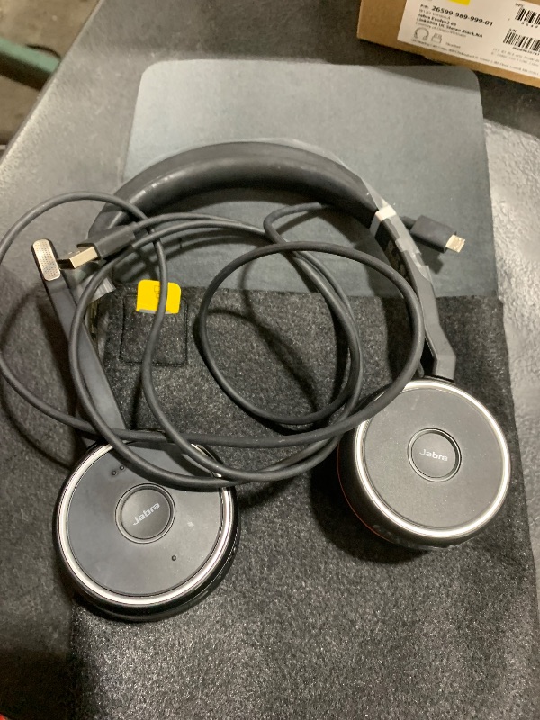 Photo 1 of Jabra Evolve2 65 Bluetooth Wireless Headset with Mic for Calls and Music, Dual-Ear Headphones with USB-A Adapter, Up to 37 Hours Battery, Noise-Cancelling, Works with Online Meeting Apps, Black (193)