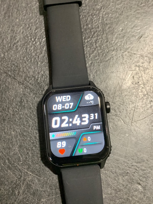 Photo 1 of TRAUSI Touchscreen Smartwatch with Bluetooth Call, 100 Modes and Sleep Notifications, Waterproof Watch for iPhone Black