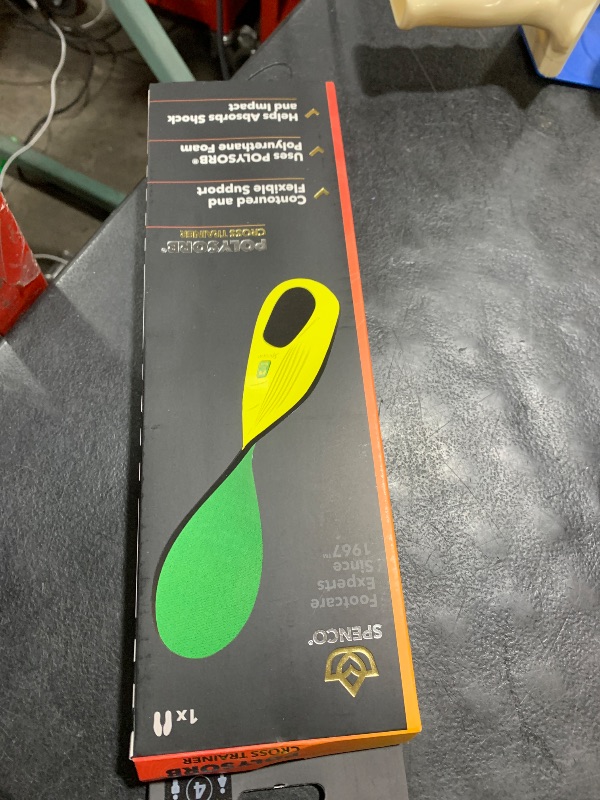 Photo 1 of Spenco Polysorb Cross Trainer Athletic Cushioning Arch Support Shoe Insoles, Green, Women's 11-12.5/Men's 10-11.5