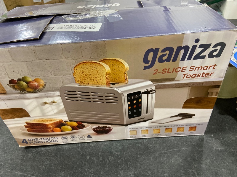 Photo 1 of Ganiza Smart Toaster 2 Slice with Touchscreen, Digital Countdown Timer, Touch Screen Toaster Wide Slot, Full Stainless Steel, Defrost Reheat Cancel, +/-10s Fine-Tune, Removable Crumb Tray, Max 925W
