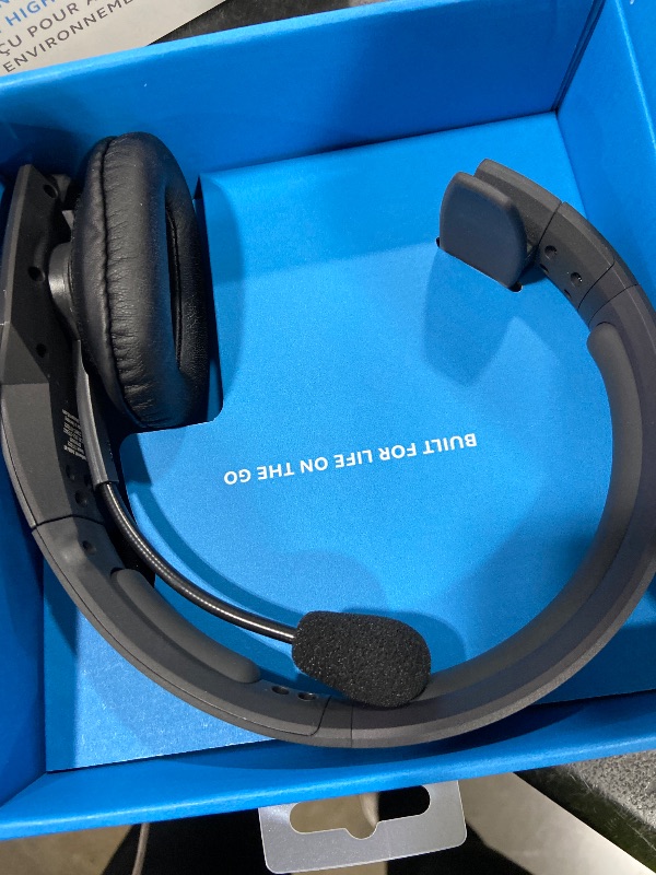 Photo 1 of BlueParrott B450-XT Mono Bluetooth Wireless Headphones 96% Noise Canceling Over Head Trucker Headset with Mic, All Day Comfort Padded Headband, Extended Wireless Range, 24 hrs. Talk Time, Black