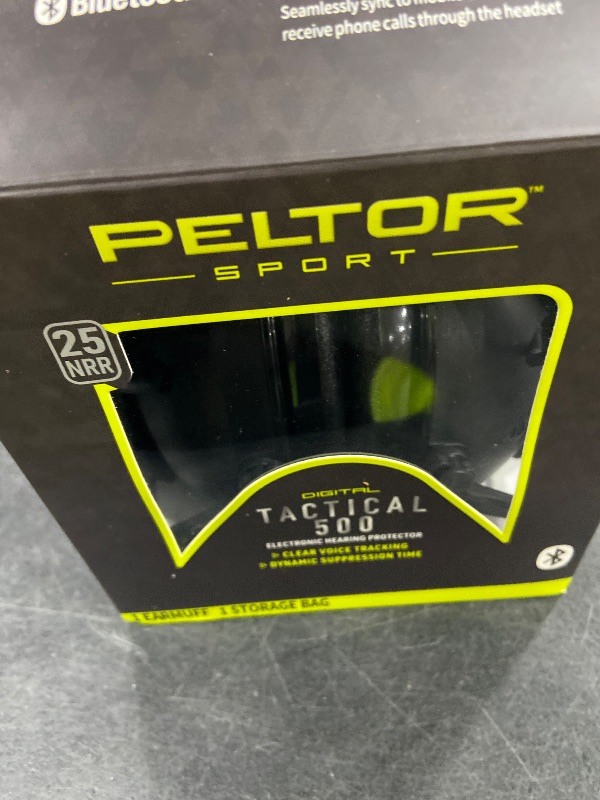 Photo 1 of Peltor Sport Tactical 500 Bluetooth Hearing Protection Ear Muffs, 25 dB Noise Reduction Rating, Electronic Hearing Protection Headphones for Shooting, Hunting, Mowing, Construction, Concerts, & More