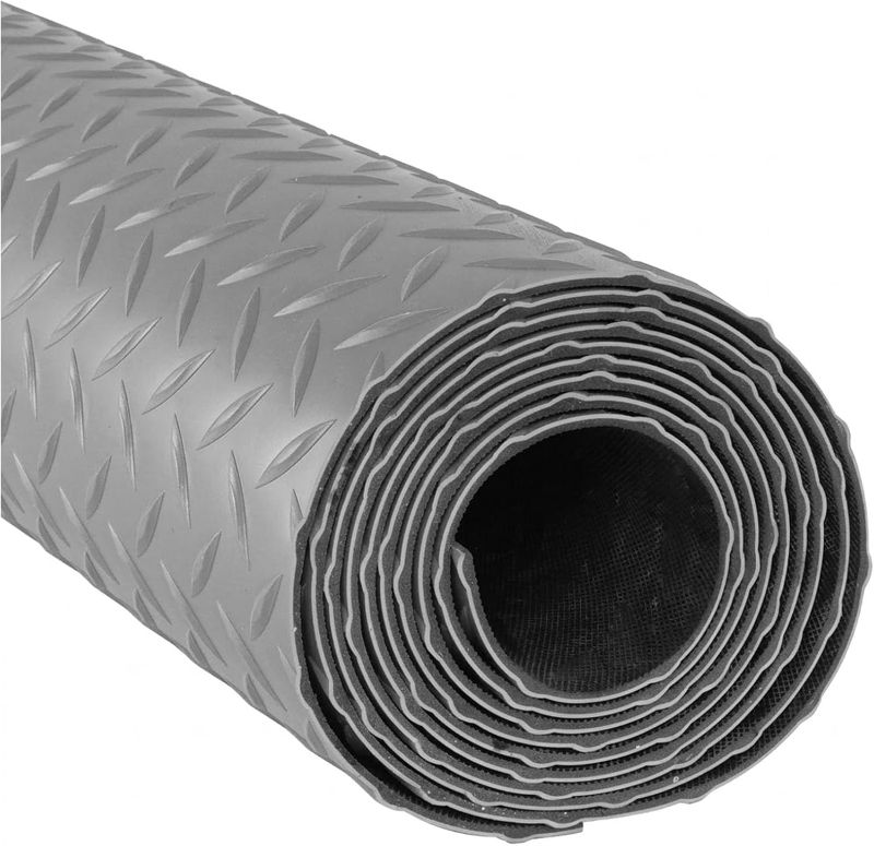 Photo 1 of Garage Floor Mat, Diamond Plate Sheet PVC Roll for Under Car Parking Protect, RV Trailer Flooring, Water/Stain Resistant Floor Runner *DIMENSIONS UNKNOWN*
