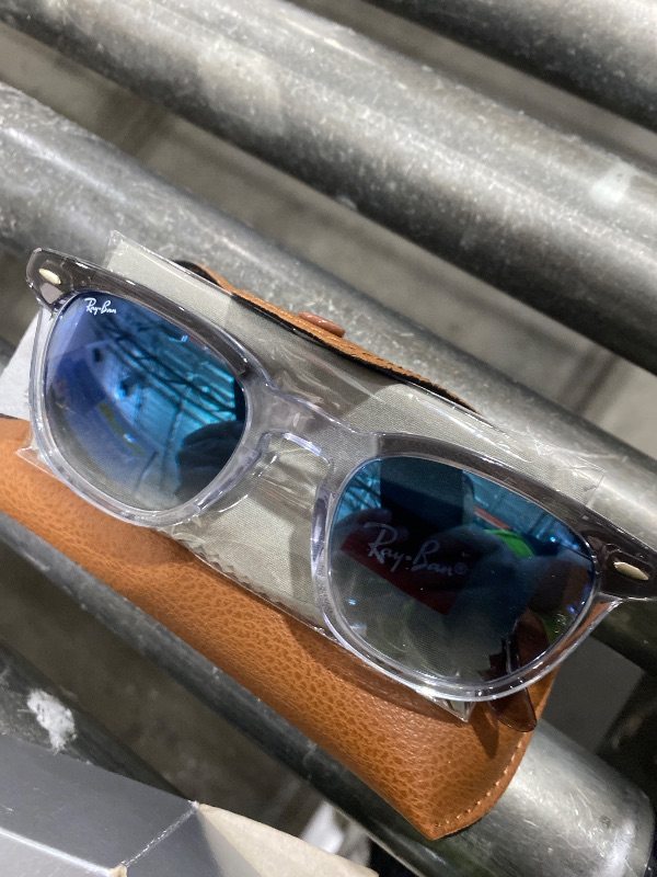 Photo 1 of Ray-Ban RB2298 Hawkeye Square Sunglasses, Grey On Transparent/Clear Gradient Blue, 50 mm