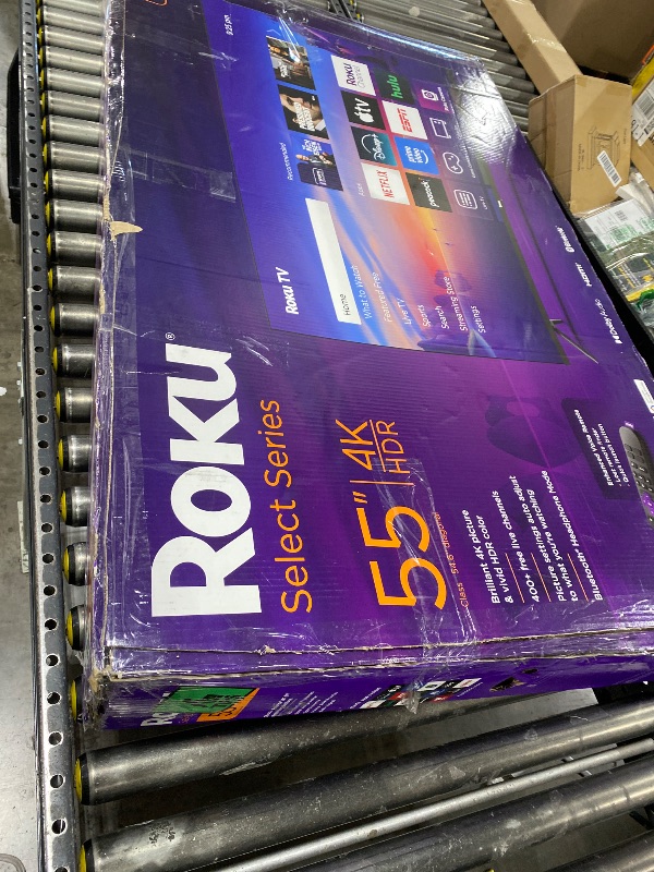 Photo 1 of Roku Smart TV – 55-Inch Select Series, 4K HDR TV – Roku TV with Enhanced Voice Remote – Flat Screen LED Television with Wi-Fi for Streaming Live Local News, Sports, Family Entertainment