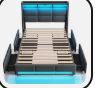 Photo 1 of Rolanstar Twin Bed Frame With LED Lights Charging Station Drawers