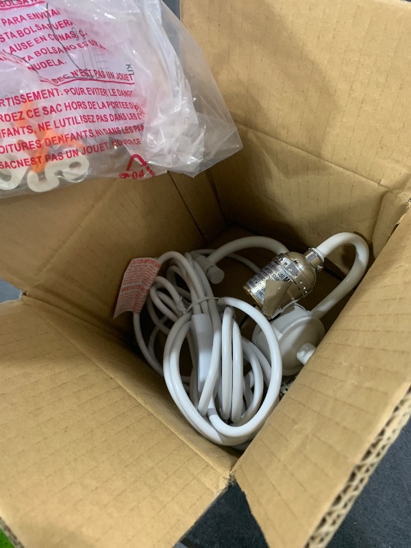 Photo 1 of Aspen Creative 21044-2B, One Plug Pendant Conversion Glossy White Swag Light KIT, 2 Light