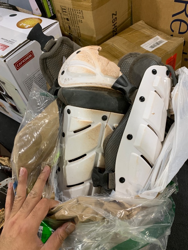 Photo 1 of CEPHKY 2 Pack Softball/Baseball Knee Leg Guard, Doulbe Leg Knee Savers for Youth/Adult Catchers, 16.8in Full Wing Shin Guards with Adjustable Straps, Fit Well and Comfortable, White