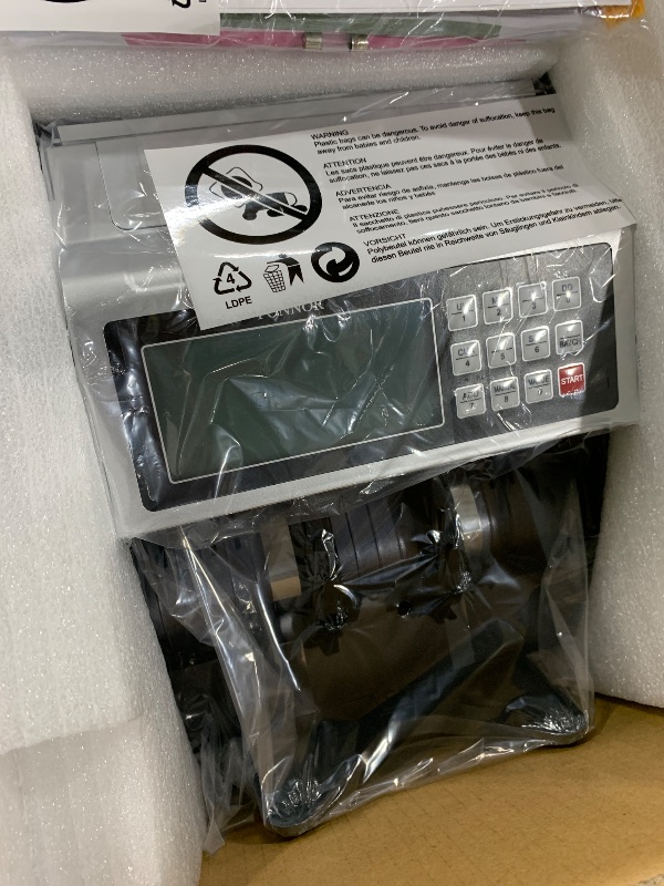 Photo 1 of PONNOR Money Counter Machine with Value Bill Count, Cash Counter for Dollar, Euro with UV/MG/IR/DD/DBL/HLF/CHN Counterfeit Detection, Add/Bat/Value Mode Bill Counting Machine with Large LCD Display