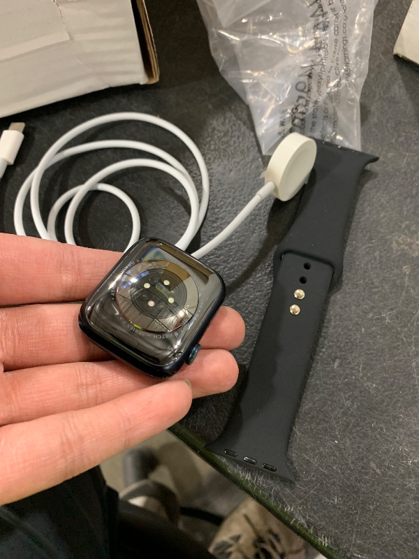Photo 1 of Apple Watch Series 7 (GPS, 45mm) Midnight Aluminum Case with Midnight Sport Band (Renewed)