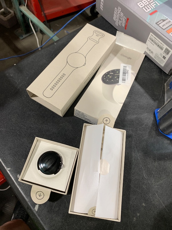 Photo 1 of Google Pixel Watch 4 (41mm) - Android - 2 Years of Data - Heart Rate,Sleep & Fitness Tracking -30-Hour Battery -Polished Silver Aluminum Case - Porcelain Active Band - LTE - Google Pixel Watch app