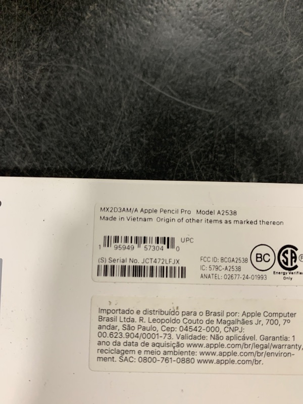 Photo 1 of Apple Pencil Pro: Latest Model - Device Compatibility Check Required - Pixel-Perfect Precision, Tilt and Pressure Sensitivity, Perfect for Note-Taking, Drawing, and Art. Charges and Pairs Magnetically