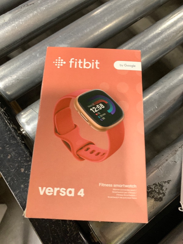 Photo 1 of Fitbit Versa 4 Fitness Smartwatch with Daily Readiness - 3-Month Google Health Premium Membership Included - GPS, 24/7 Heart Rate, 40+ Exercise Modes, Sleep Tracking - Pink Sand/Copper Rose