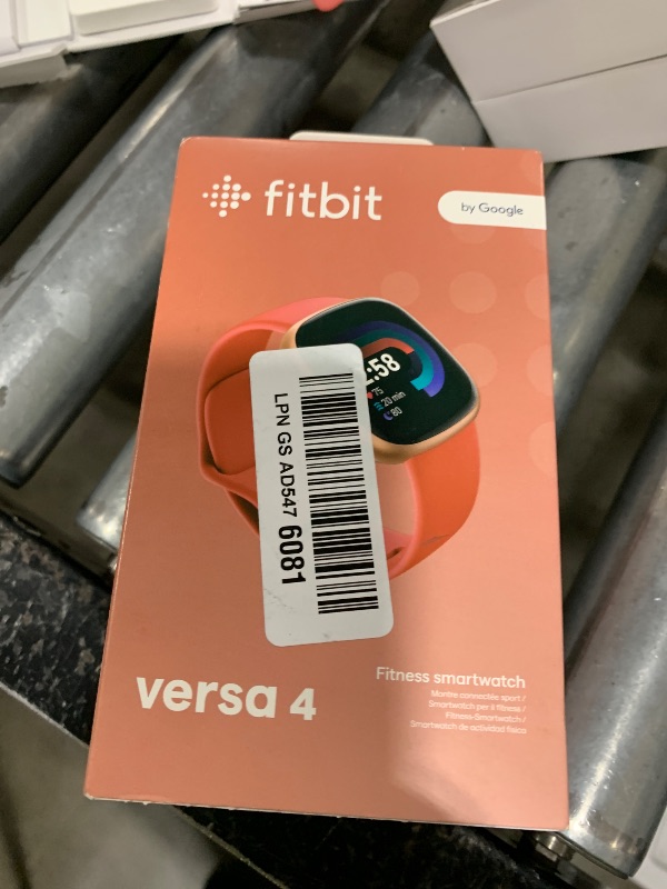 Photo 1 of Fitbit Versa 4 Fitness Smartwatch with Daily Readiness - 3-Month Google Health Premium Membership Included - GPS, 24/7 Heart Rate, 40+ Exercise Modes, Sleep Tracking - Pink Sand/Copper Rose