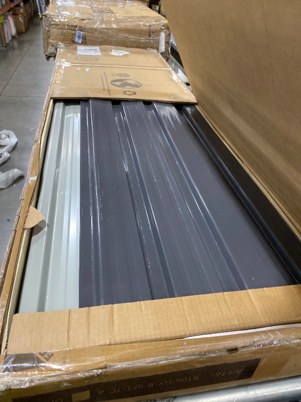 Photo 1 of COMHOMA Shed Storage Outdoor Metal Windowed Lockable Weatherproof Ventilated Backyard Garden Utility Workshop(Grey,8'*6')