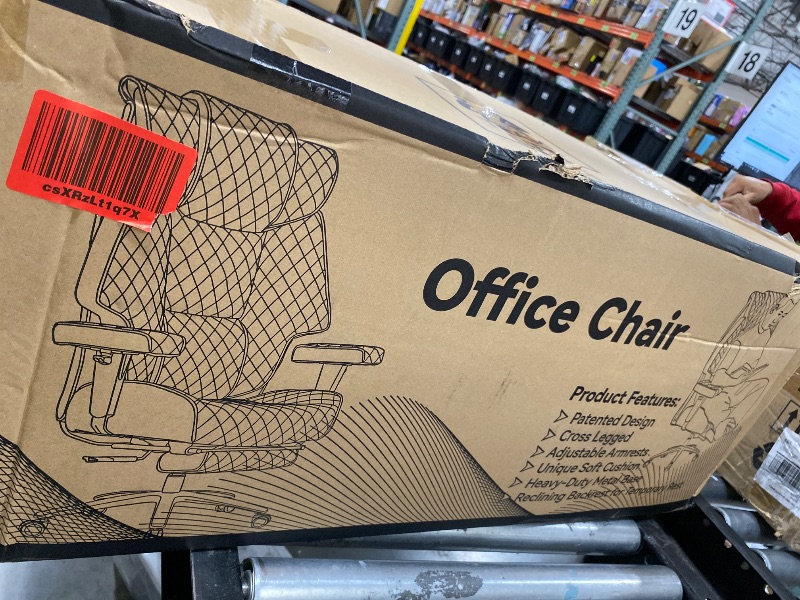 View 3 of EXCEBET Big and Tall Office Chair with Footrest, PU Leather High Back Executive Office Chair 400lbs, Ergonomic Computer Chairs Lumbar Support for Heavy People (Brown)