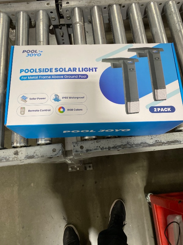 Photo 1 of POOLJOYO Solar Pool Lights Only for Metal Frame Above Ground Pools, 1.71–3.9 Top Rails, Remote Control, Brighter 3-Sided 180° Underwater Glow, 10 Colors 4 Modes, IP68 Waterproof?2 Pack?