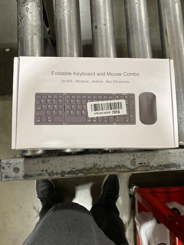 Photo 1 of Foldable Keyboard and Mouse, Folding Wireless Keyboard Mouse Combo with Portable Case, Rechargeable 2.4G Wireless+Bluetooth Multi-Device Combo for Windows, iOS, Android, macOS PC/Laptop/Tablet