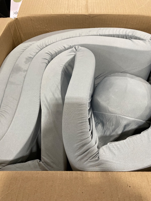 View 3 of SHJADE Foam Ball Pit, 47.2"x 13.8" Large Ball Pits for Toddlers, Soft Round Kiddie Baby Playpen Ball Pool for Kids, Ideal Gift for Babies Indoor and Outdoor Game, Grey(Balls not Included)