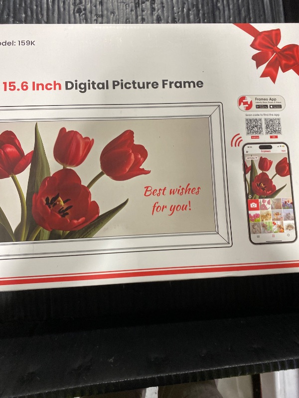 Photo 1 of BIGASUO Digital Picture Frame Frameo 15.6" WiFi Electronic Photo Frames Large with 64GB Memory 1920x1080 IPS FHD Touch Screen Share Moments Instantly Anywhere Photo Gifts for Parents and Grandparents