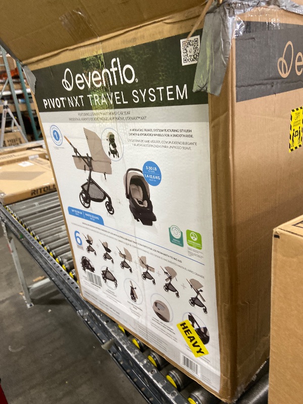 Photo 1 of Evenflo Pivot NXT Travel System with LiteMax NXT Infant Car Seat (Latte Tan)