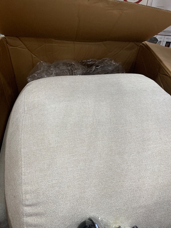 View 3 of *** PARTIAL SET *** KISLOT Upholstered Dining Chairs Set of 2, Modern Arm Kitchen & Dining Room Chairs with Hidden Casters, Linen Fabric Padded Rolling Chairs, Sturdy Wood Frame, 300 lbs Capacity, Cream Beige