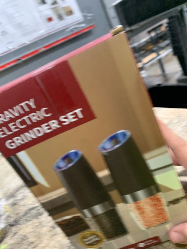 View 2 of ***MISSING ONE ******** CIRCLE JOY Gravity Electric Salt and Pepper Grinder Set