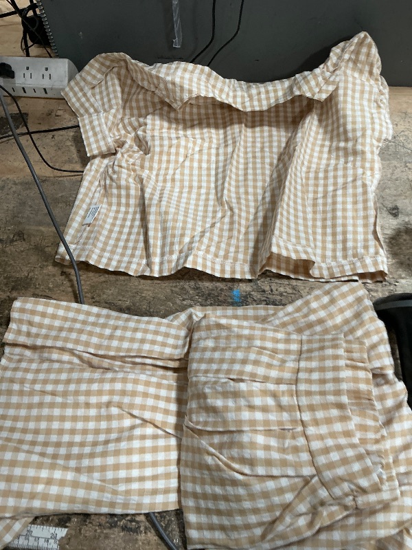 Photo 1 of 2 pcs tan set with top and pants m