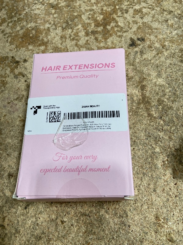 Photo 1 of 14 Inch Black Ponytail Extension, Claw Clip Ponytail Extension,Layered Wavy
