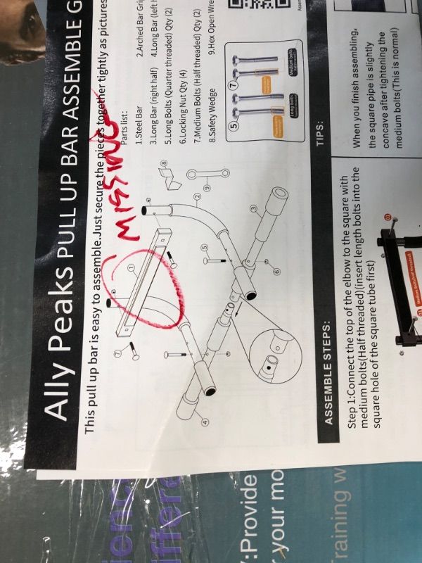 View 2 of ***MISSING PARTS*** ALLY PEAKS Pull Up Bar - Heavy Duty Steel Frame