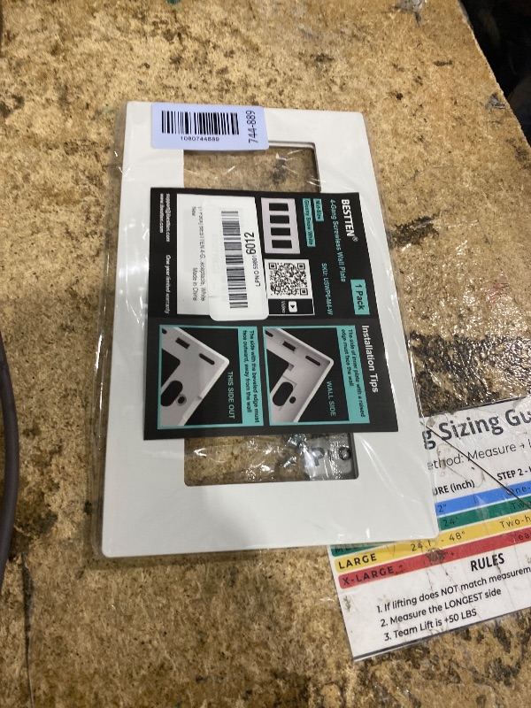 Photo 1 of [1 Pack] BESTTEN 4 Gang Screwless Decorative Wall Plate