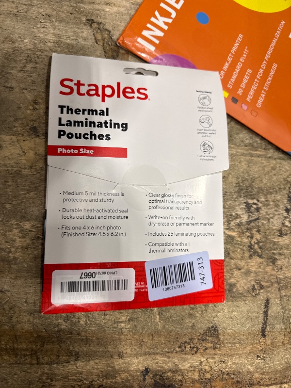 Photo 1 of 1InTheOffice Laminating Luggage Tags with Loops, 2.5" x 4.25", 25 Pack