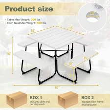 View 1 of **** STOCK PHOTO REFERENCE ONLY****** FOLDING Picnic Table Set w/2 Benches SQUARE
