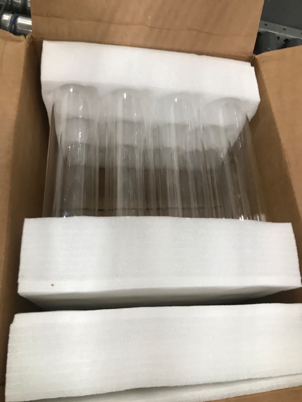 View 2 of 12 Set Glass Hurricane Candle Holders 11.8" Open Ended Glass Candleholder Tube Shape Bottomless and 2.1" Taper Clear Candlestick Holder Bulk for Wedding Party Table Centerpiece Home Decor (12, Clear)