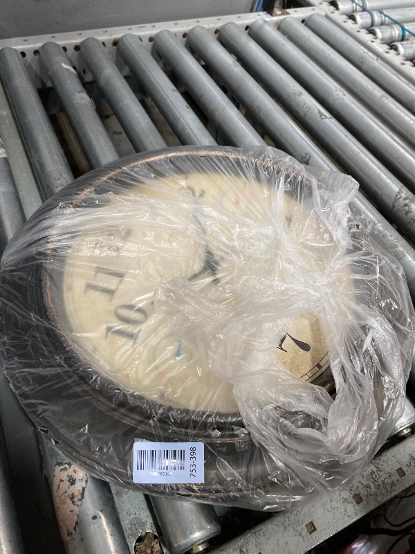 View 2 of 18" Indoor Outdoor Vintage Wall Clock Battery Operated Silent, Bronze