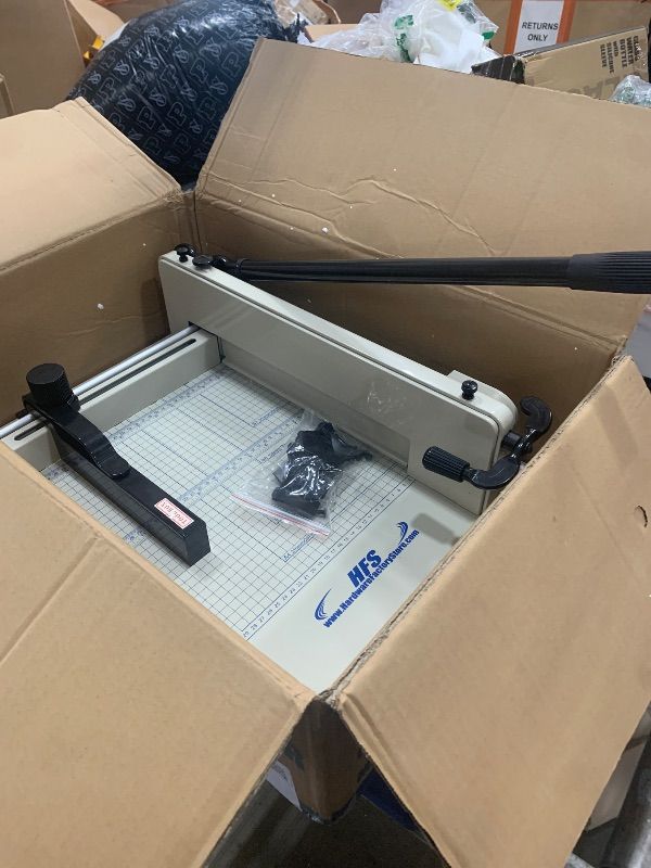 View 3 of 12 Inch Heavy Duty Paper Cutter, Wood Guillotine Paper Trimmer