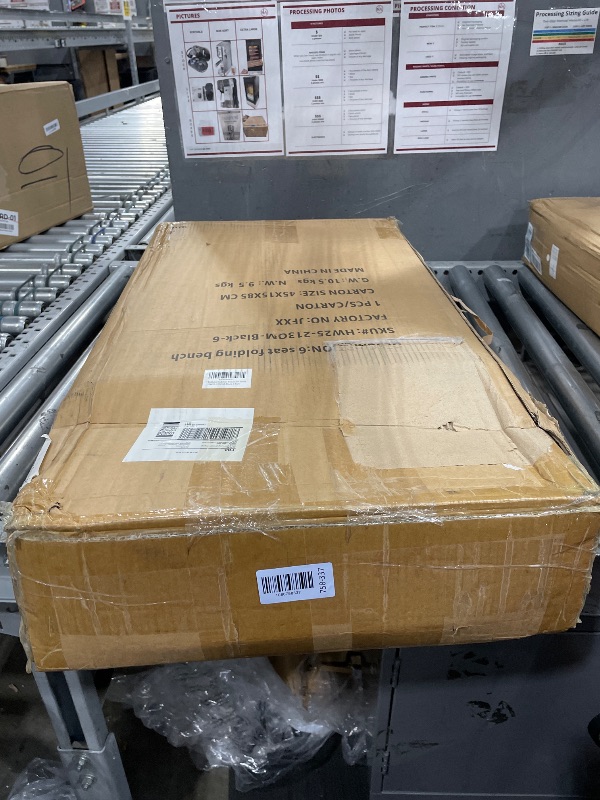 View 2 of 1MORE Portable Folding Team Bench, 6 Seats, Black