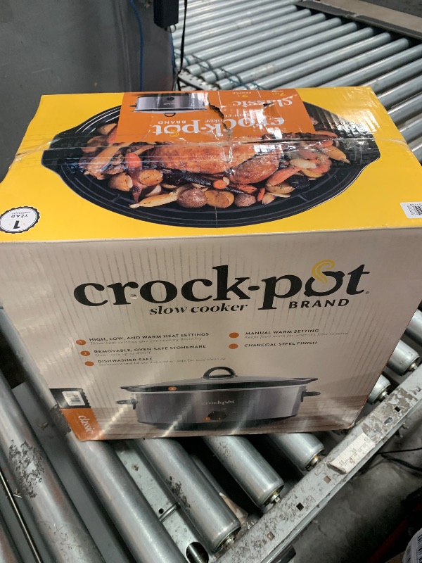 View 2 of ***USED- NON-FUNCTIONAL***
Missing ceramic pot*Crock-Pot 7-Quart Manual Slow Cooker, Family Size Serves 8+ People & Fits 6-lb Roast, Removable Stoneware with Warming Setting, Dishwasher Safe for Easy Cleanup, Charcoal