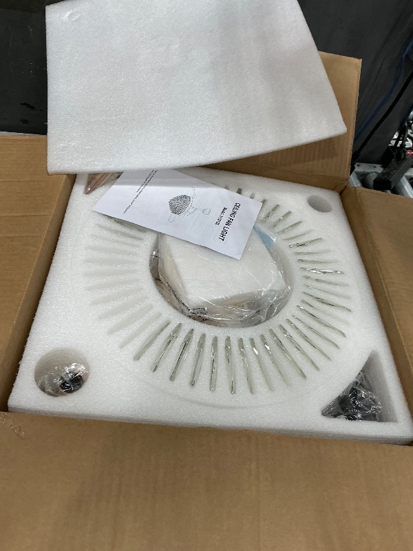 Photo 1 of 36" Crystal Ceiling Fan with Light, Retractable Fandelier with Remote/App