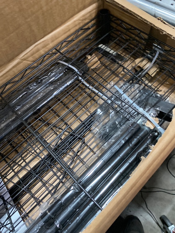 View 3 of **SOME SHELVES DAMAGED** Whitmor 4 Tier Shelving Unit, Metal Storage Shelves with Basket, Adjustable Heavy Duty Shelf, 400 lbs Capacity per Shelf, 1600 lbs Total for Pantry, Garage, Workshop, 36" L x 14" W x 54" H, Black