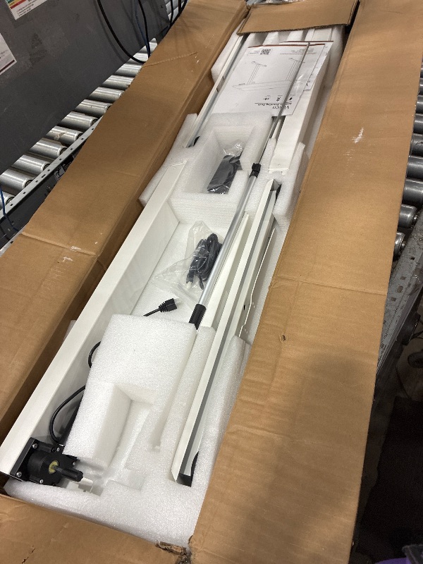 View 3 of **PARTS ONLY** Veken 55 Inch Large Electric Standing Desk, Gaming Table, White