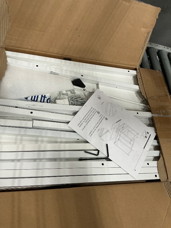 View 3 of **Parts Only*** Pamray L-Shaped Computer Desk with Reversible Shelves - White