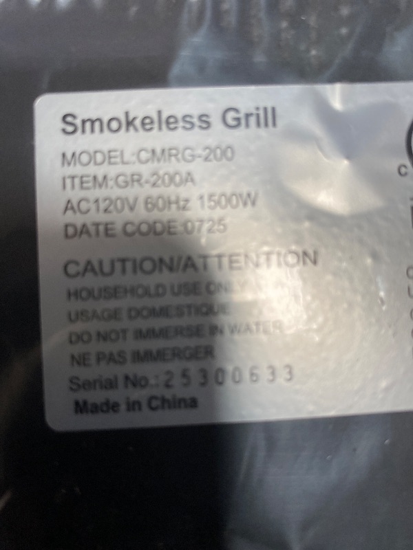 View 1 of **MISSING PLUG** Cusimax smokeless grill
