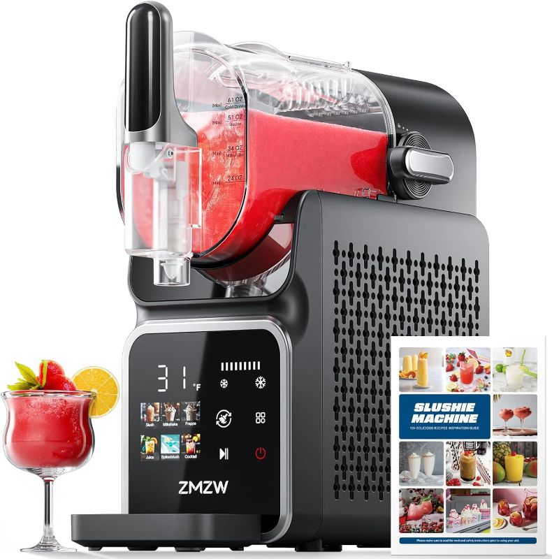 Photo 1 of **DAMAGED, MISSING PIECES, FOR PARTS ONLY** Slushie Machine, 88 oz. Frozen Drink Maker, No Ice Needed Slushy Machine for Home with 6 Presets, Adjustable Slush Thickness, LED Display, Perfect for Frozen Margaritas, Cocktails, Slushies, Frappés