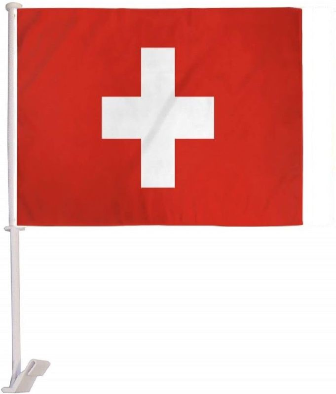 View 1 of (2 Pack) Switzerland Country Car Window Vehicle 12x18 12"x18" Flag
