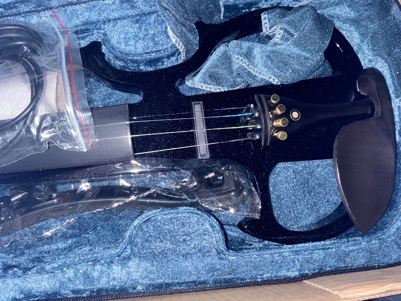 View 3 of **MISSING SOME PIECES** Vangoa Electric Violin 4/4 Black