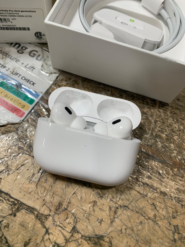 View 4 of ***ICLOUD LOCKED***
Apple AirPods Pro (2nd Gen) Wireless Earbuds, Up to 2X More Active Noise Cancelling, Adaptive Transparency, Personalized Spatial Audio MagSafe Charging Case (Lightning) Bluetooth Headphones for iPhone