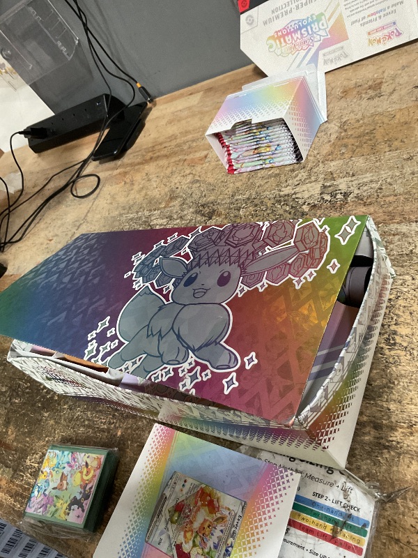 View 4 of ***** PARTS ONLY, ALL PACKS OPENED ** Pokemon TCG: Scarlet & Violet—Prismatic Evolutions Super-Premium Collection